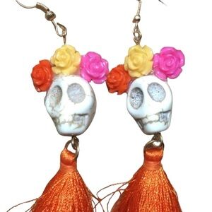 Sugar Skull Tassel earrings